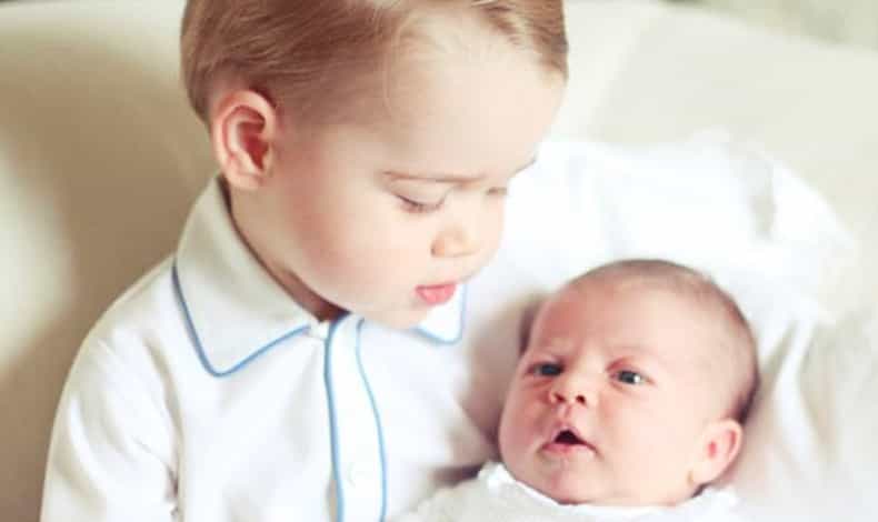 Smile for Mummy! Palace releases first portrait of Princess Charlotte and big brother George