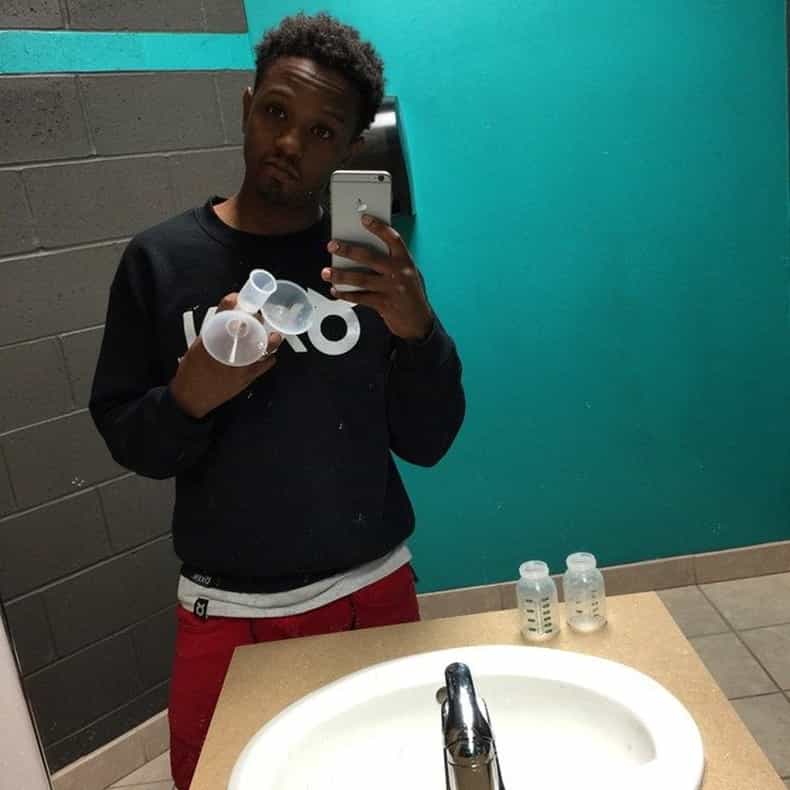 Rapper Dad cleans wife’s breast pump. Takes selfie. Becomes hero
