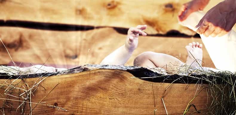 Newborn baby abandoned in church nativity scene