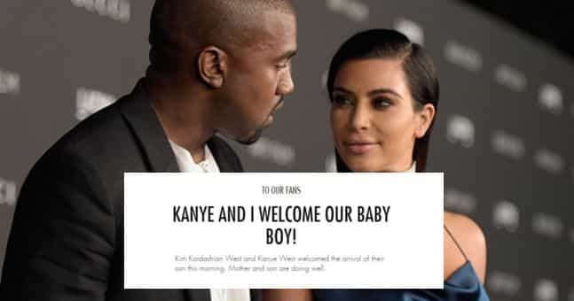 Kardashini is HERE: Kim and Kanye welcome baby boy!