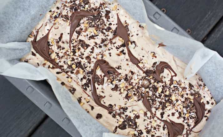 Nutella-Swirl Ferrero-Crunch (no churn) 4 Ingredient ice cream Nutella-Swirl Ferrero-Crunch (no churn) 4 Ingredient ice cream