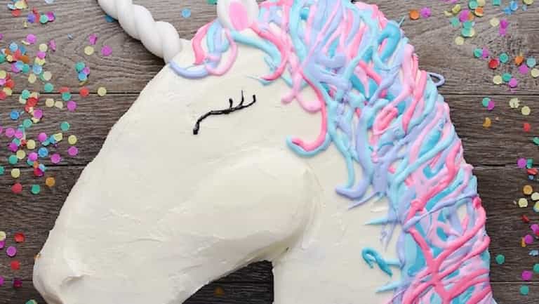 Here’s a unicorn pull-apart cake that only requires a handful of ingredients