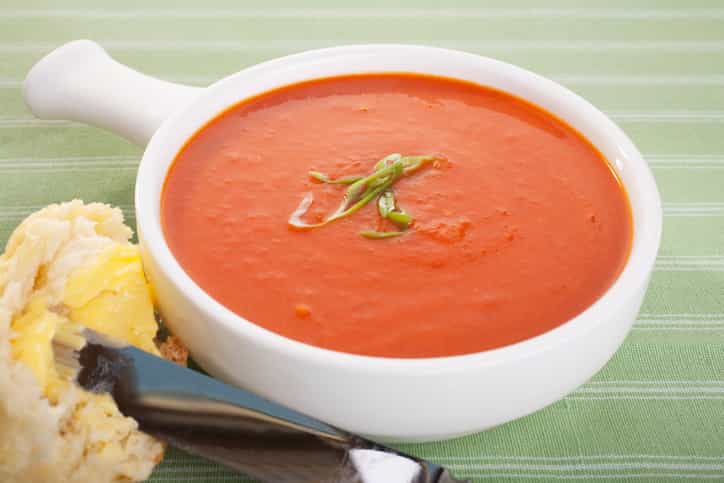 This tasty tomato soup with Italian scones recipe is perfect for an after school snack