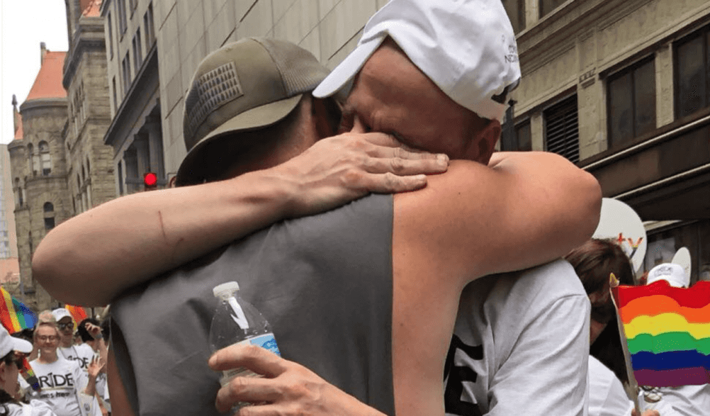 Dad calls on parents to love their gay kids after comforting LGBT people during Pride march