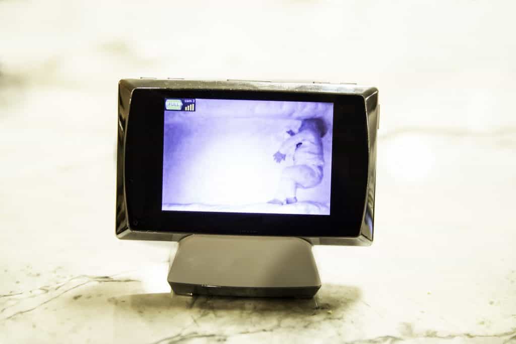 Mum thinks she spots ghost on baby monitor but it was actually part of the crib