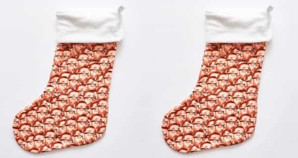 You can now get a Christmas stocking with your child’s face printed all over it