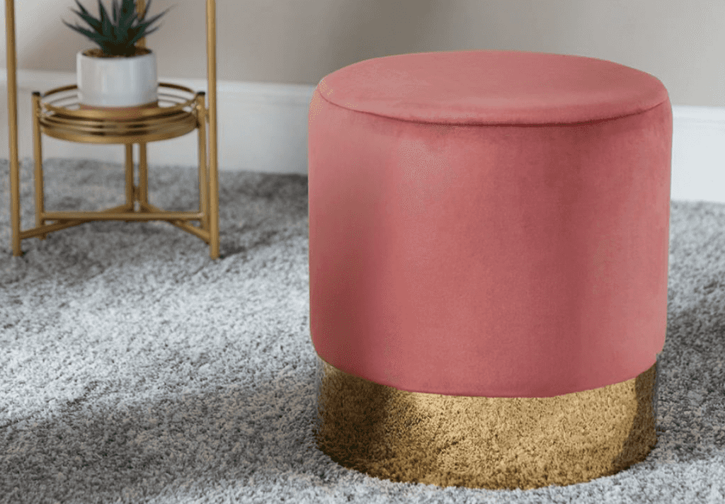 A stunning velvet pink stool is now available in Penneys for just €26…go, go, go!
