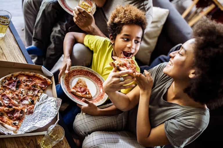 New study says that working mums are happier when they can order in dinner