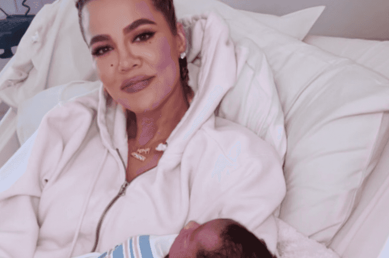 Fans defend Khloe Kardashian for posing in hospital bed with her newborn