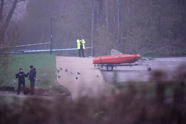 Two children feared dead after falling through frozen lake Two children feared dead after falling through frozen lake