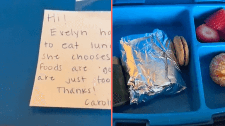 Mum leaves savage note in daughter’s packed lunch for teacher who told her how to eat Mum leaves savage note in daughter’s packed lunch for teacher who told her how to eat