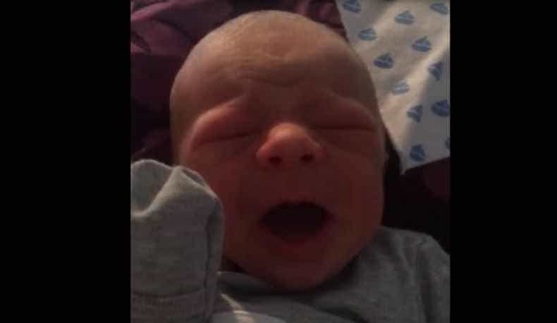 WATCH: This cute little old man yawn…wait that’s a baby?!