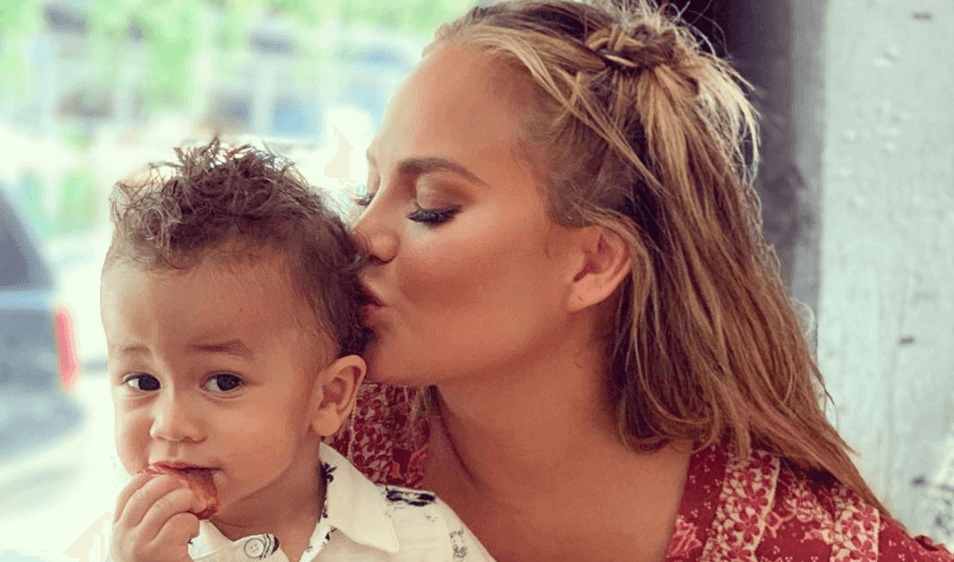 Chrissy Teigen hits back after mum-shamers criticise video of son Miles walking on tiled floor