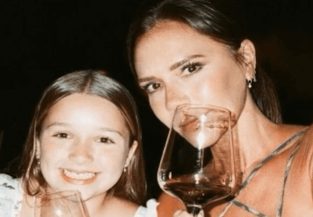 Victoria Beckham shuts down claims daughter Harper was drinking wine