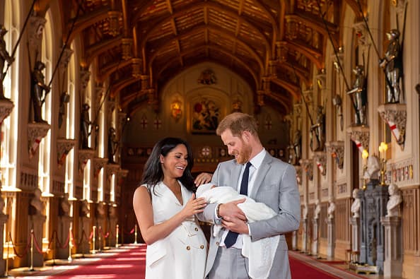 Baby Sussex is the head off his mum Meghan in this photo of her as a newborn