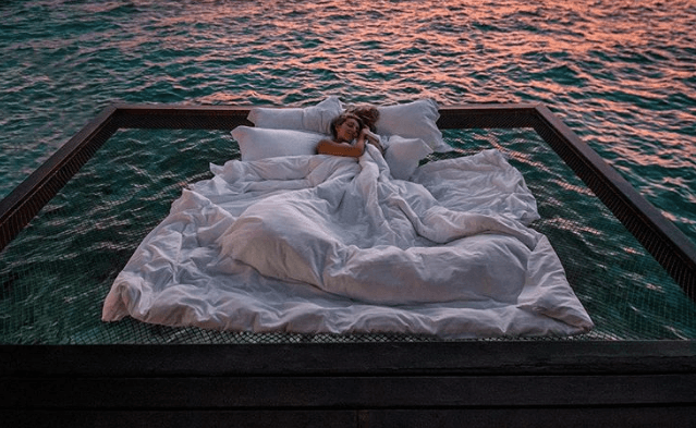 There’s a hotel in the Maldives where you can sleep under a duvet in the middle of the ocean