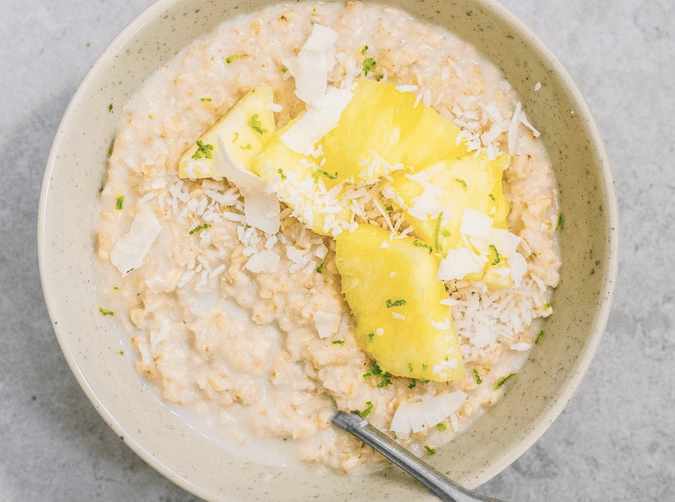 This coconut porridge with pinapple will put a tropical spin on your breakfast