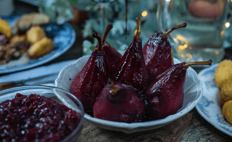 Avoca’s recipe for red wine poached pears is bound to impress your guests this Christmas