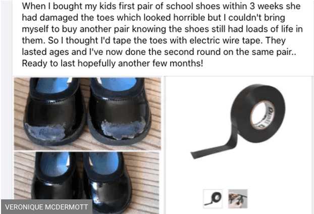 Mums clever €1 hack transforms daughter's scuffed school shoes
