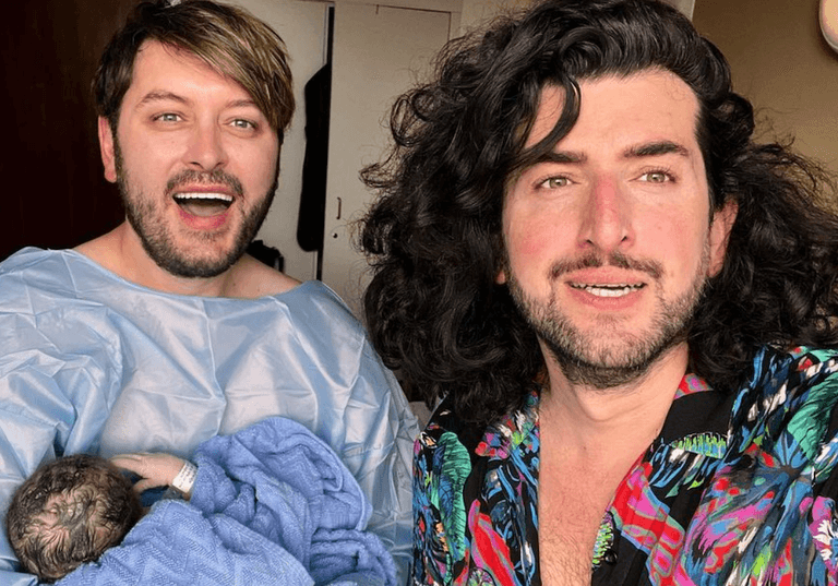 Brian Dowling and Arthur Gourounlian mark major milestone with baby Blake Brian Dowling and Arthur Gourounlian mark major milestone with baby Blake