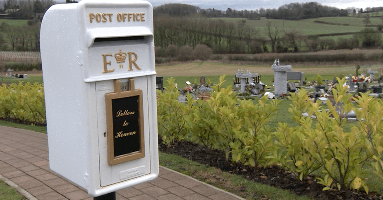 Young girl’s ‘postbox to heaven’ installed at local crematorium