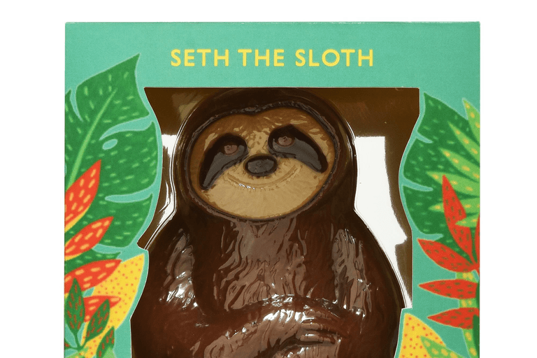 M&S is selling a chocolate sloth for Easter and he is just TOO cute M&S is selling a chocolate sloth for Easter and he is just TOO cute