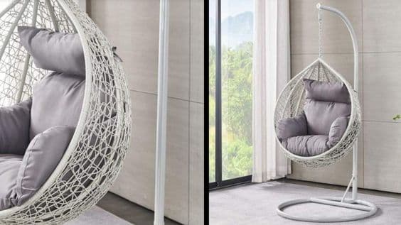 A mini kid sized version of the hanging egg chair exists and we’re obsessed A mini kid sized version of the hanging egg chair exists and we’re obsessed