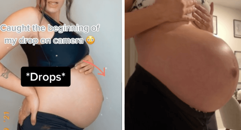 Mum-to-be catches moment her bump starts to ‘drop’ and you need to see it Mum-to-be catches moment her bump starts to ‘drop’ and you need to see it