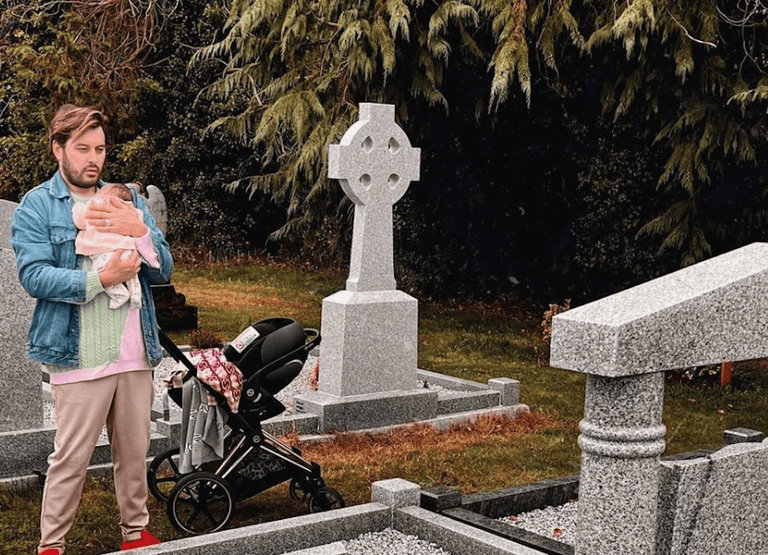Brian Dowling heartbroken after visiting his mother’s grave with baby Blake Brian Dowling heartbroken after visiting his mother’s grave with baby Blake