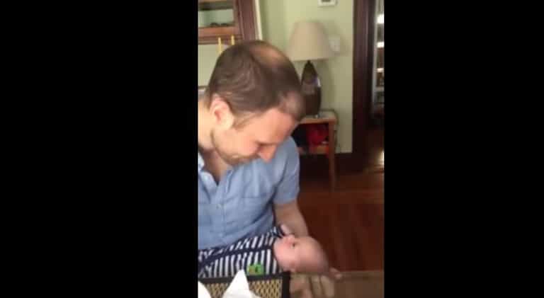 WATCH: Uncle gets a big surprise from his brand new nephew WATCH: Uncle gets a big surprise from his brand new nephew