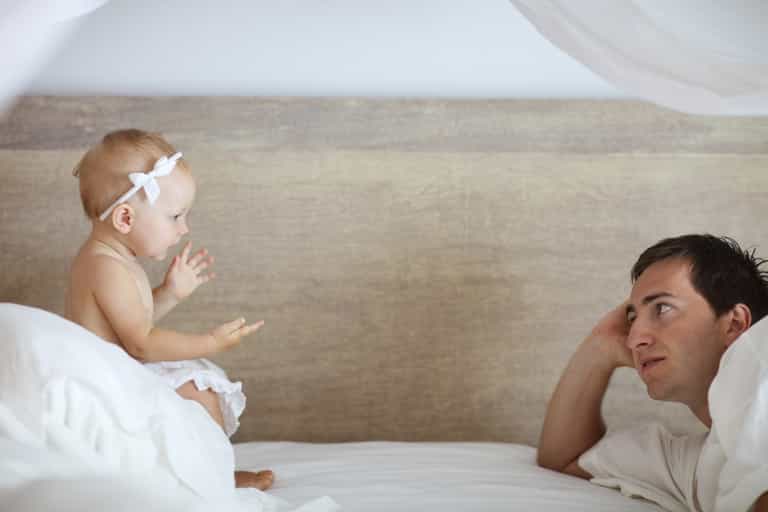 Study shows Dads talk to babies like adults while mums use baby talk Study shows Dads talk to babies like adults while mums use baby talk