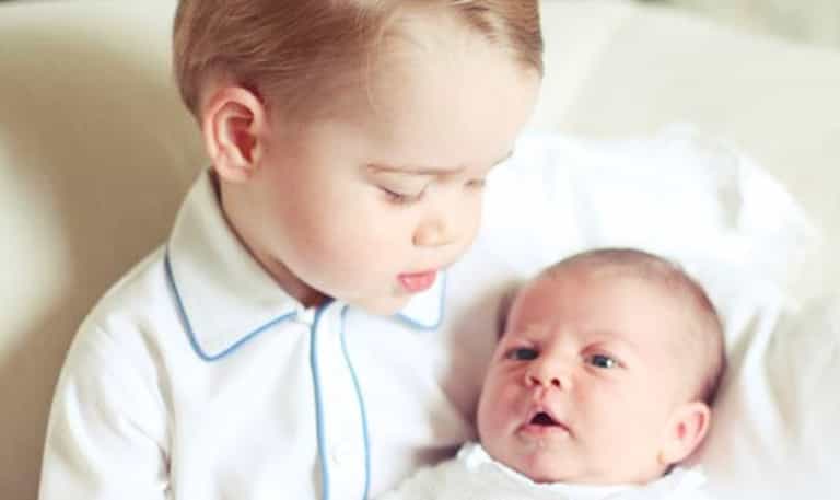 Smile for Mummy! Palace releases first portrait of Princess Charlotte and big brother George Smile for Mummy! Palace releases first portrait of Princess Charlotte and big brother George