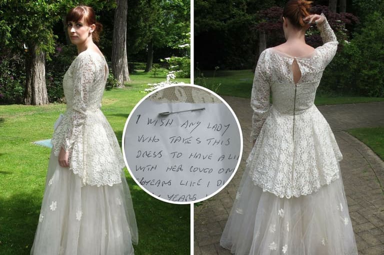 This love note found on a charity wedding dress will melt your heart This love note found on a charity wedding dress will melt your heart