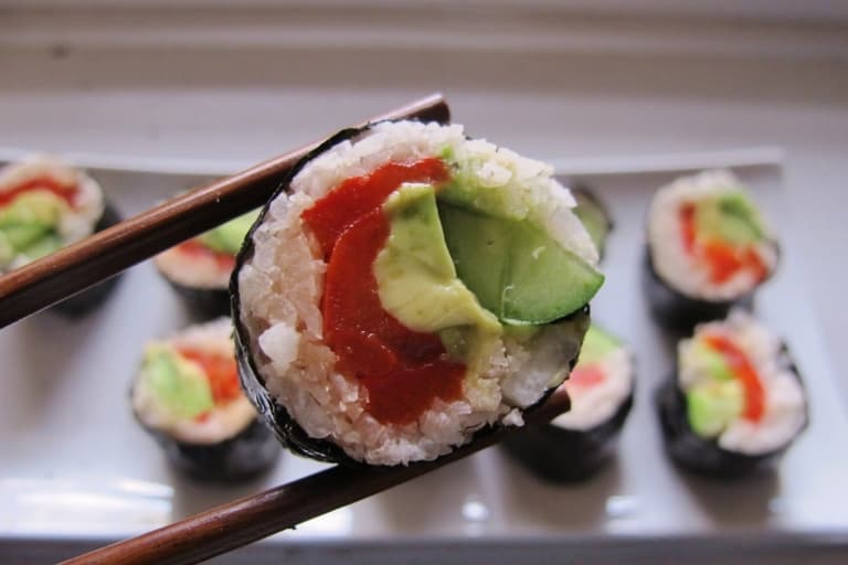 Raw spicy “tuna” sushi by celebrity chef, Doris Choi Raw spicy “tuna” sushi by celebrity chef, Doris Choi