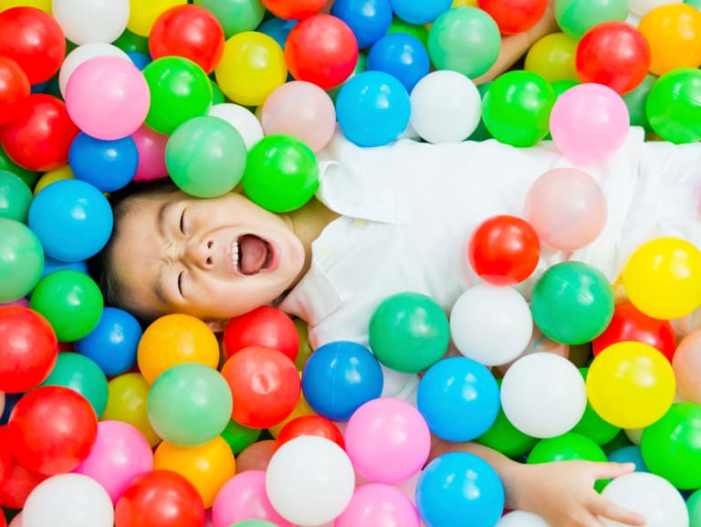 Another way your child can use those ‘ball pit’ balls that are all over the house Another way your child can use those ‘ball pit’ balls that are all over the house