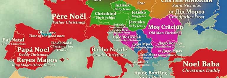 Santa who? Map reveals the many names for Mr Claus Santa who? Map reveals the many names for Mr Claus