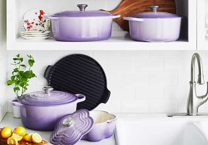 The Le Creuset lavender collection is will brighten up any kitchen The Le Creuset lavender collection is will brighten up any kitchen