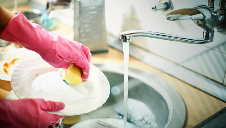 Washing the dishes has been proven to decrease stress levels, so silver lining Washing the dishes has been proven to decrease stress levels, so silver lining