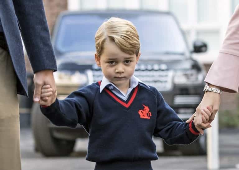 Prince George was really impressed by his dad working with a digger Prince George was really impressed by his dad working with a digger