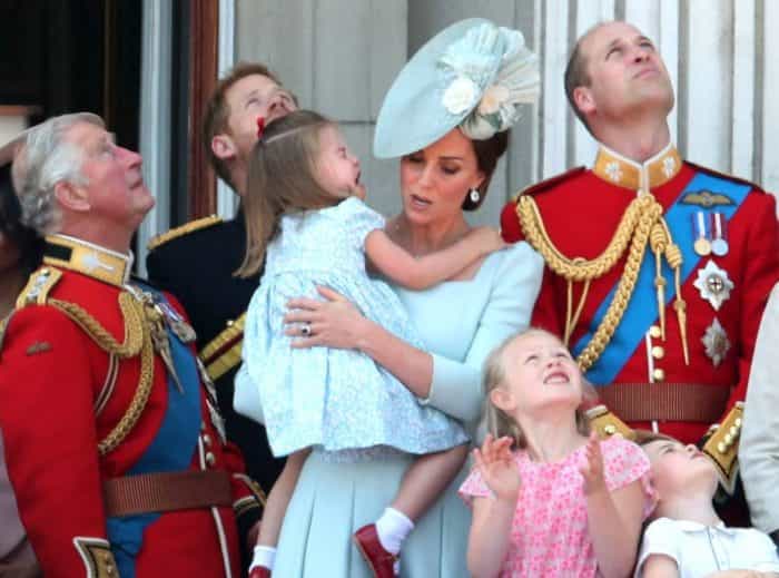 Kate’s motherly instincts kicked in as Princess Charlotte fell on the balcony yesterday Kate’s motherly instincts kicked in as Princess Charlotte fell on the balcony yesterday