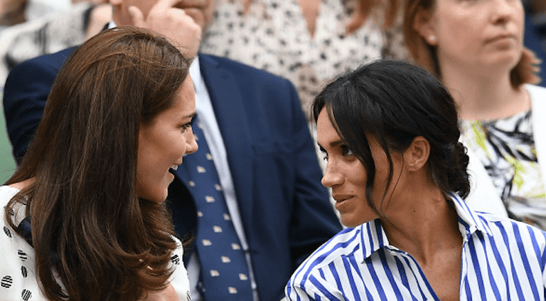 Meghan Markle had Kate in a fit of laughter at Wimbledon today and the pics are very cute Meghan Markle had Kate in a fit of laughter at Wimbledon today and the pics are very cute