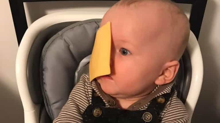 Parents are throwing cheese slices at their babies’ heads and it’s proving controversial Parents are throwing cheese slices at their babies’ heads and it’s proving controversial