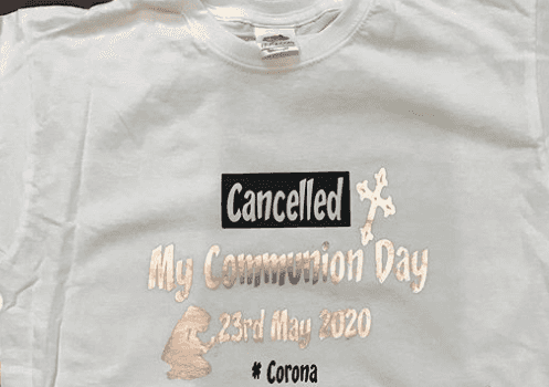 Small Irish business designs t-shirts to commemorate cancelled communions Small Irish business designs t-shirts to commemorate cancelled communions