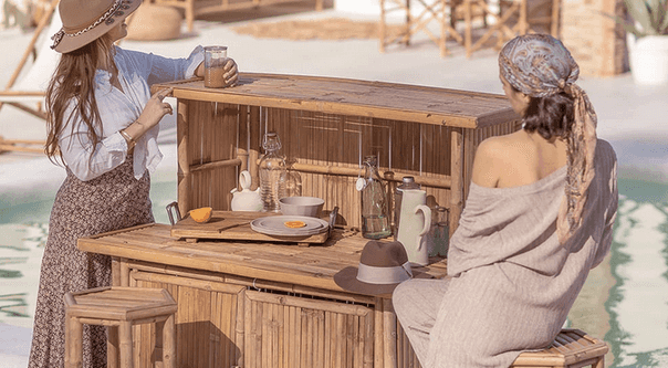 You can now buy a fully finished bar with two bar stools for your garden or terrace You can now buy a fully finished bar with two bar stools for your garden or terrace