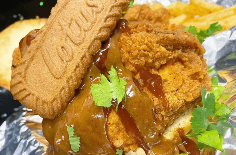 Biscoff-coated fried chicken is now a thing, apparently Biscoff-coated fried chicken is now a thing, apparently