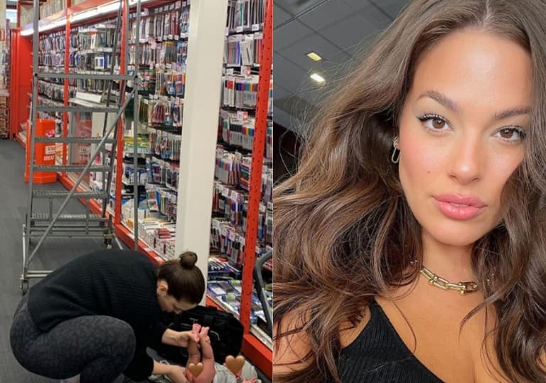 Ashley Graham changes her baby’s nappy in a stationery shop and Wendy Williams is not impressed Ashley Graham changes her baby’s nappy in a stationery shop and Wendy Williams is not impressed