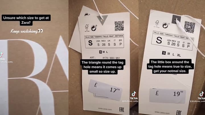 The ‘secret’ Zara label signs that’ll apparently help you get the right size every time The ‘secret’ Zara label signs that’ll apparently help you get the right size every time