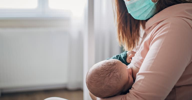 Mum says her pandemic baby’s first word was “mask” Mum says her pandemic baby’s first word was “mask”