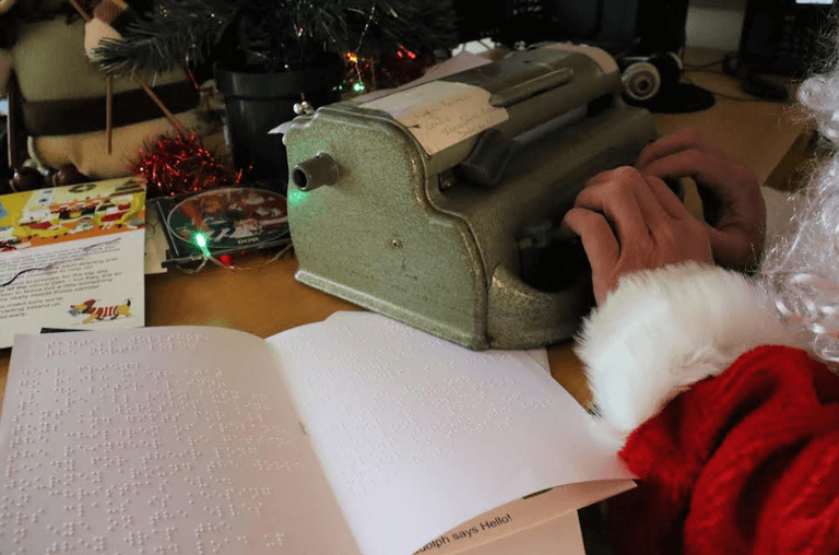 Santa joins NCBI to help children who are blind or vision impaired this Christmas Santa joins NCBI to help children who are blind or vision impaired this Christmas