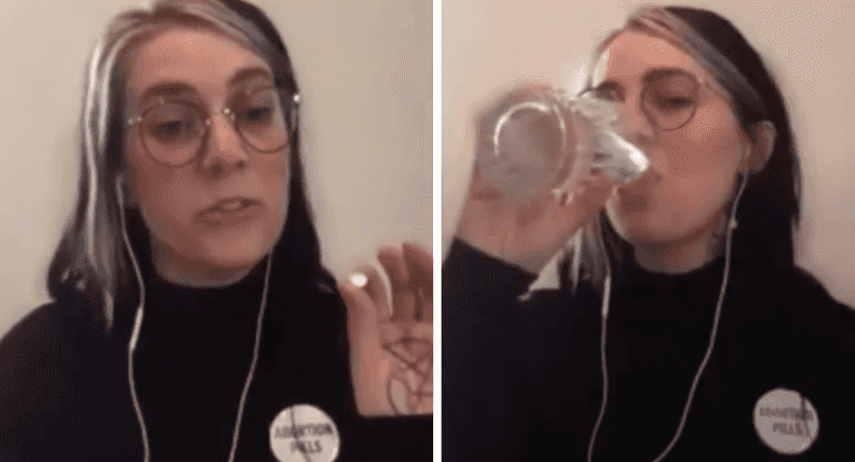 Activist takes abortion pill on live TV to show how “safe” and “common” it is Activist takes abortion pill on live TV to show how “safe” and “common” it is
